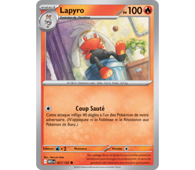 Lapyro Pv 100 027/132 - Carte Commune - Méga-Évolution