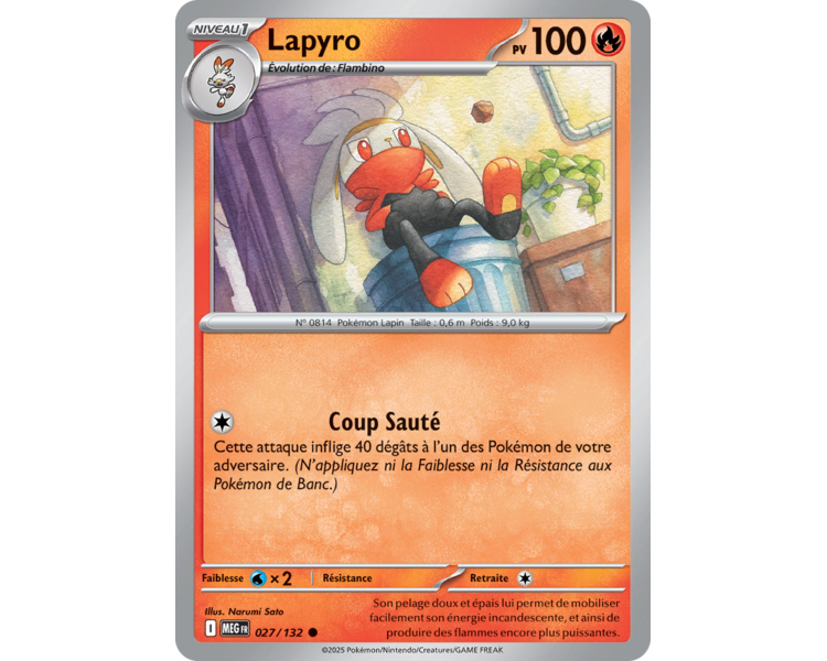 Lapyro Pv 100 027/132 - Carte Commune - Méga-Évolution