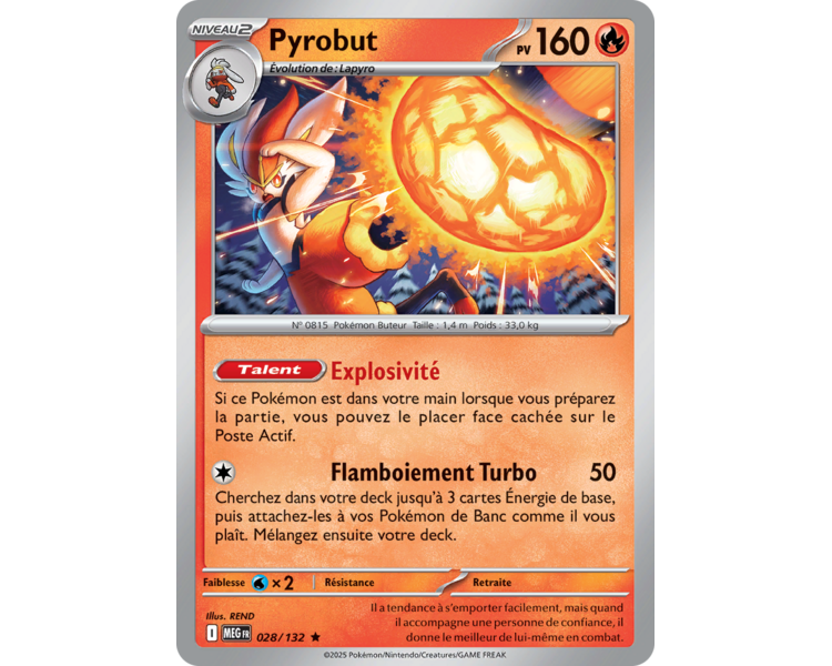 Pyrobut Pv 160 028/132 - Carte Rare Holographique - Méga-Évolution