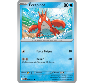 Écrapince Pv 80 033/132 - Carte Commune Reverse - Méga-Évolution