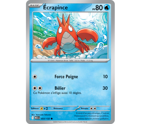 Écrapince Pv 80 033/132 - Carte Commune Reverse - Méga-Évolution