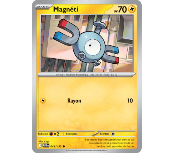 Magnéti Pv 70 045/132 - Carte Commune Reverse - Méga-Évolution