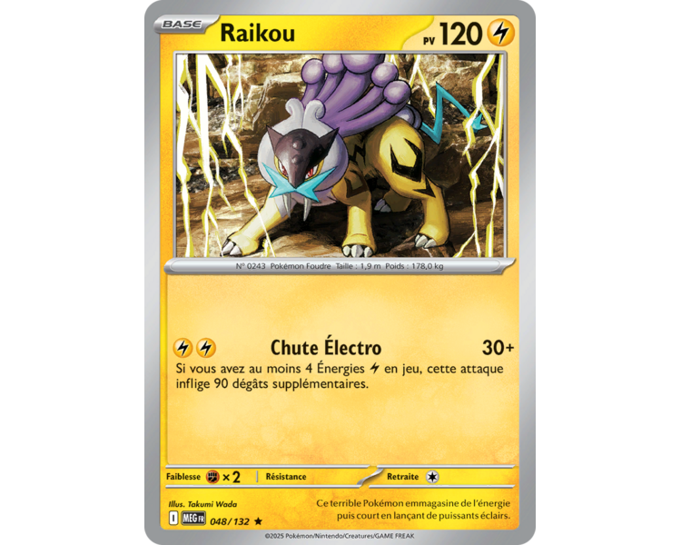 Raikou Pv 120 048/132 - Carte Rare Reverse - Méga-Évolution