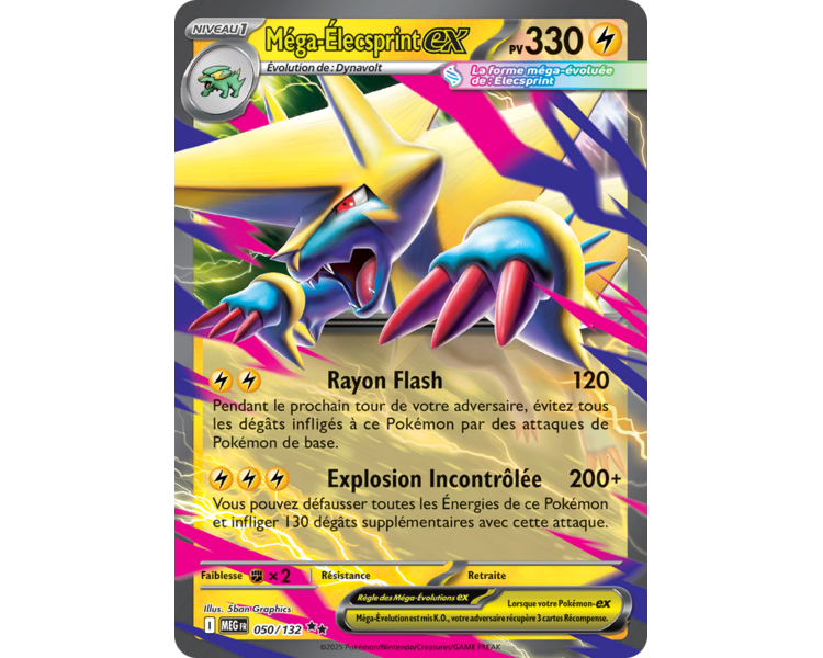 Méga-Élecsprint-ex Pv 330 050/132 - Carte Double Rare - Méga-Évolution