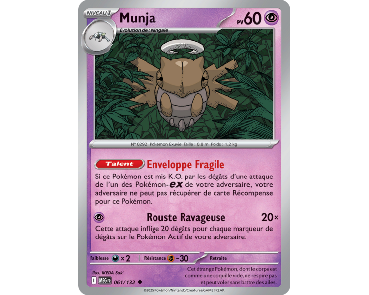 Munja Pv 60 61/132 - Carte Peu Commune Reverse - Méga-Évolution