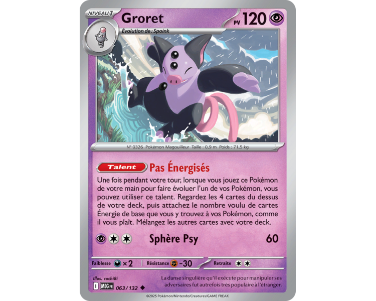 Groret Pv 120 63/132 - Carte Peu Commune Reverse - Méga-Évolution