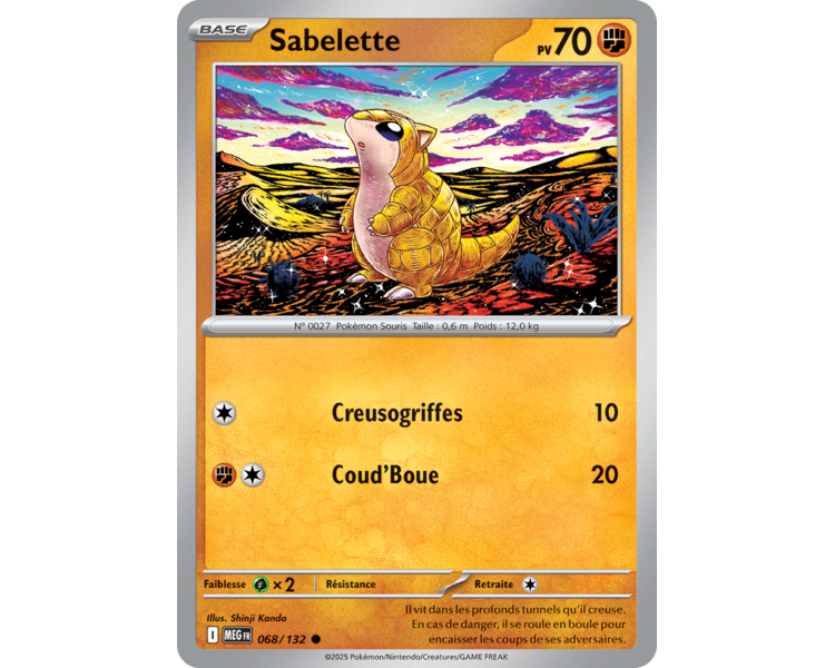 Sabelette Pv 70 068/132 - Carte Commune - Méga-Évolution