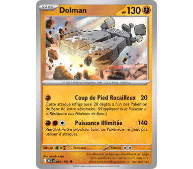 Dolman Pv 130 81/132 - Carte Peu Commune - Méga-Évolution