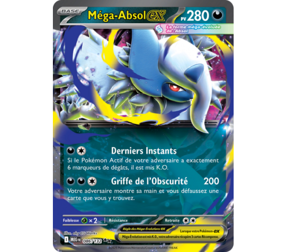 Méga-Absol-ex Pv 280 86/132 - Carte Double Rare - Méga-Évolution