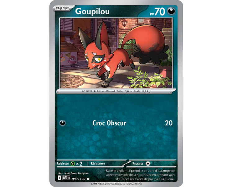 Goupilou Pv 70 89/132 - Carte Commune Reverse - Méga-Évolution