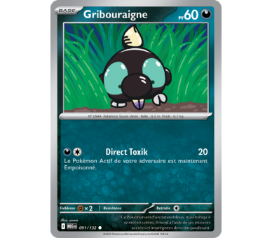 Gribouraigne Pv 60 91/132 - Carte Commune Reverse - Méga-Évolution