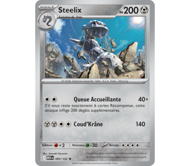 Steelix Pv 200 093/132 - Carte Rare Holographique - Méga-Évolution