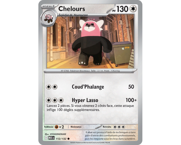 Chelours Pv 130 112/132 - Carte Commune Reverse - Méga-Évolution