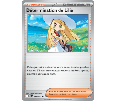 Dresseur Détermination de Lilie 119/132 - Carte Peu Commune Reverse - Méga-Évolution
