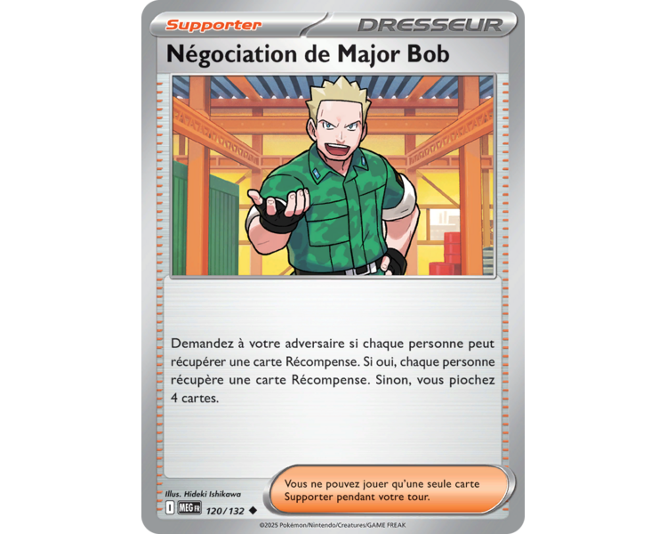 Dresseur Négociation de Major Bob 120/132 - Carte Peu Commune - Méga-Évolution