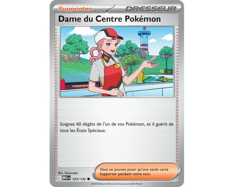 Dresseur Dame du Centre Pokémon 123/132 - Carte Commune - Méga-Évolution