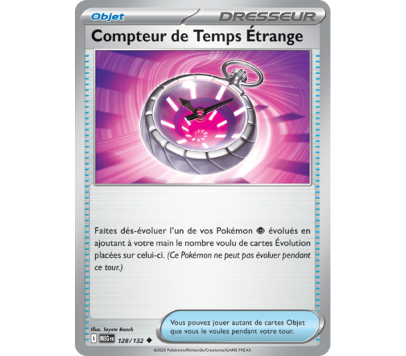 Objet Compteur de Temps Étrange 128/132 - Carte Peu Commune Reverse - Méga-Évolution