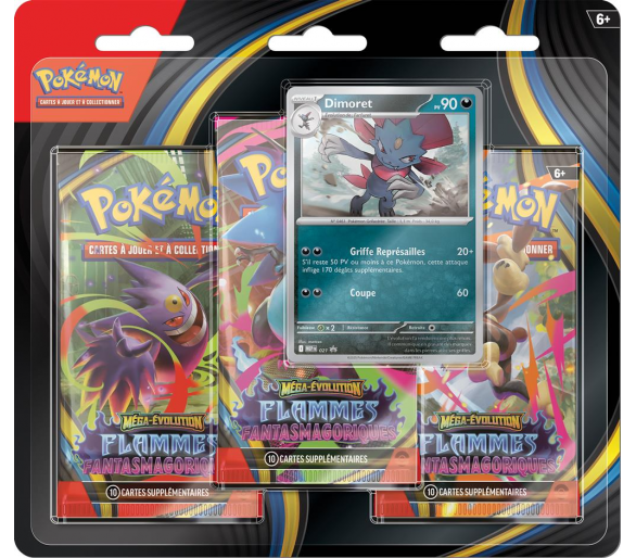 Pack de 3 Boosters Sous Blister Farfuret - ME02 Méga-Évolution Flammes Fantasmagoriques - FR