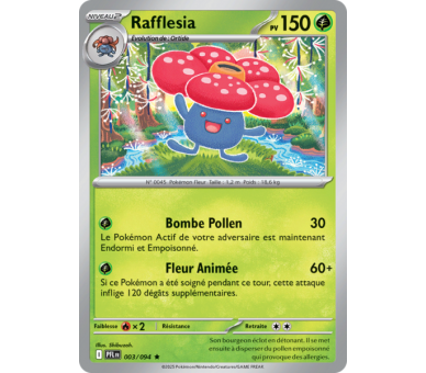 Rafflesia Pv 150 003/094 - Carte Rare Holographique - Méga-Évolution Flammes Fantasmagoriques
