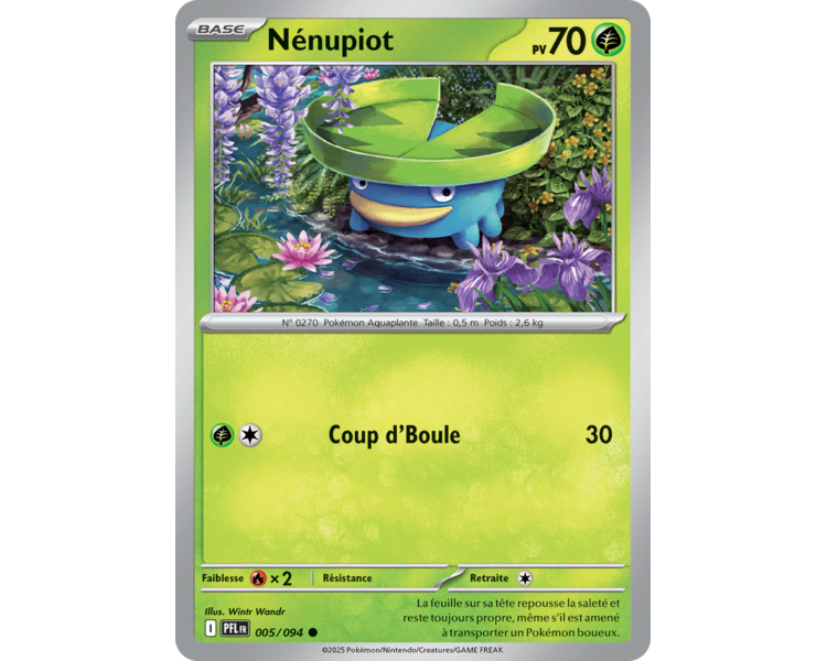 Nénupiot Pv 70 005/094 - Carte Commune Reverse - Méga-Évolution Flammes Fantasmagoriques