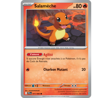 Salamèche Pv 80 011/094 - Carte Commune - Méga-Évolution Flammes Fantasmagoriques