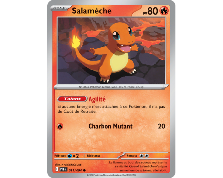 Salamèche Pv 80 011/094 - Carte Commune - Méga-Évolution Flammes Fantasmagoriques