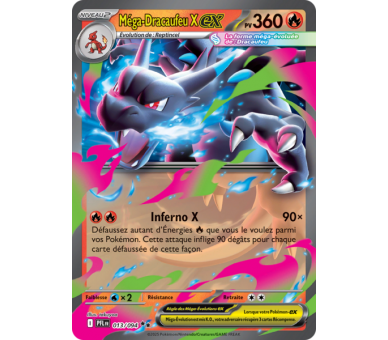 Méga-Dracaufeu X ex Pv 360 013/094 - Carte Double Rare - Méga-Évolution Flammes Fantasmagoriques