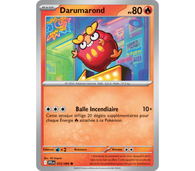 Darumarond Pv 80 015/094 - Carte Commune Reverse - Méga-Évolution Flammes Fantasmagoriques