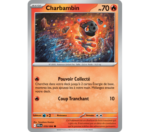 Charbambin Pv 70 019/094 - Carte Commune Reverse - Méga-Évolution Flammes Fantasmagoriques
