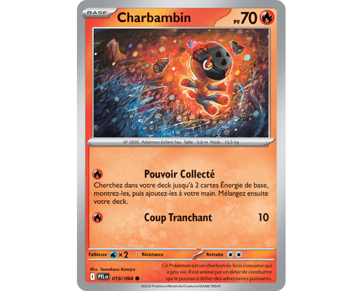 Charbambin Pv 70 019/094 - Carte Commune Reverse - Méga-Évolution Flammes Fantasmagoriques