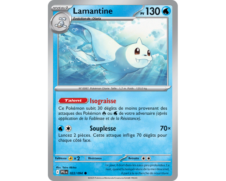 Lamantine Pv 130 022/094 - Carte Commune Reverse - Méga-Évolution Flammes Fantasmagoriques