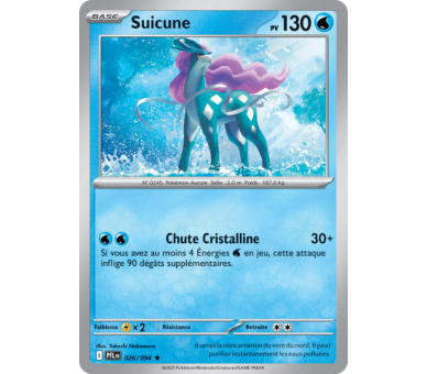 Suicune Pv 130 026/094 - Carte Rare Reverse - Méga-Évolution Flammes Fantasmagoriques