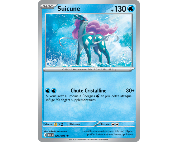 Suicune Pv 130 026/094 - Carte Rare Reverse - Méga-Évolution Flammes Fantasmagoriques