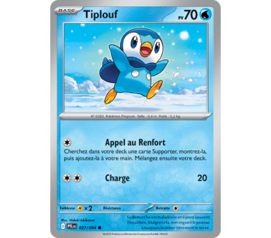 Tiplouf Pv 70 027/094 - Carte Commune Reverse - Méga-Évolution Flammes Fantasmagoriques