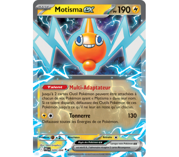 Motisma ex Pv 190 029/094 - Carte Double Rare - Méga-Évolution Flammes Fantasmagoriques