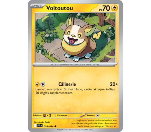 Voltoutou Pv 70 030/094 - Carte Commune Reverse - Méga-Évolution Flammes Fantasmagoriques