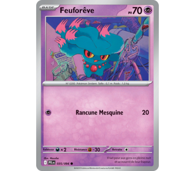 Feuforêve Pv 70 035/094 - Carte Commune Reverse - Méga-Évolution Flammes Fantasmagoriques