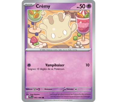 Crèmy Pv 50 043/094 - Carte Commune Reverse - Méga-Évolution Flammes Fantasmagoriques