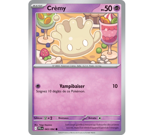 Crèmy Pv 50 043/094 - Carte Commune Reverse - Méga-Évolution Flammes Fantasmagoriques