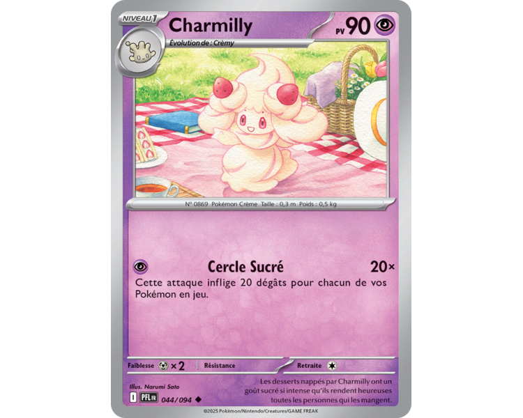 Charmilly Pv 90 044/094 - Carte Peu Commune Reverse - Méga-Évolution Flammes Fantasmagoriques