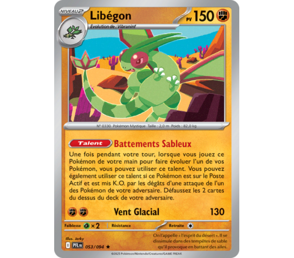 Libégon Pv 150 053/094 - Carte Rare Holographique - Méga-Évolution Flammes Fantasmagoriques