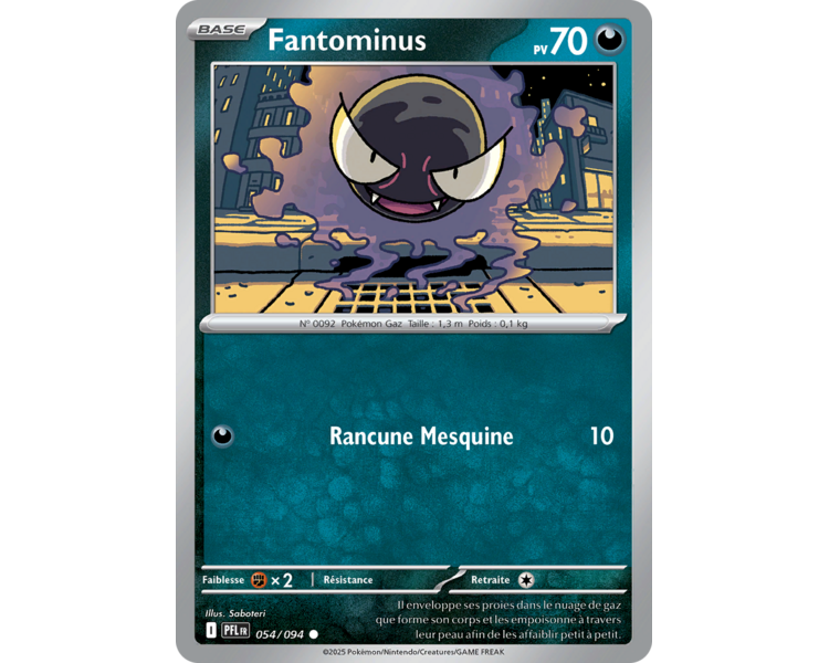 Fantominus Pv 70 054/094 - Carte Commune Reverse - Méga-Évolution Flammes Fantasmagoriques