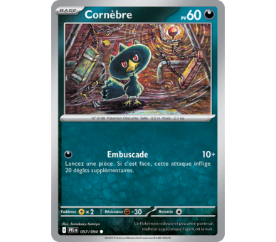 Cornèbre Pv 60 057/094 - Carte Commune Reverse - Méga-Évolution Flammes Fantasmagoriques
