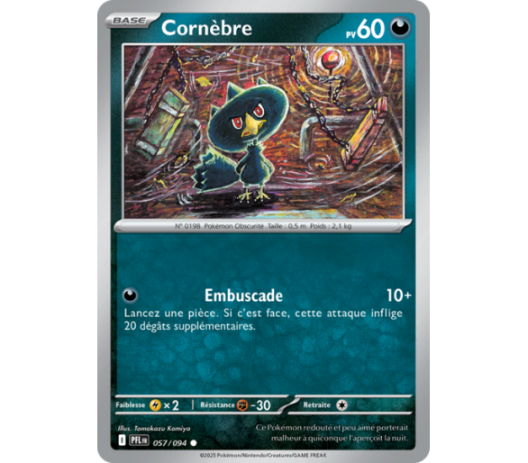 Cornèbre Pv 60 057/094 - Carte Commune Reverse - Méga-Évolution Flammes Fantasmagoriques