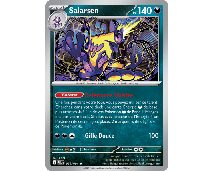 Salarsen Pv 140 068/094 - Carte Rare Holographique - Méga-Évolution Flammes Fantasmagoriques