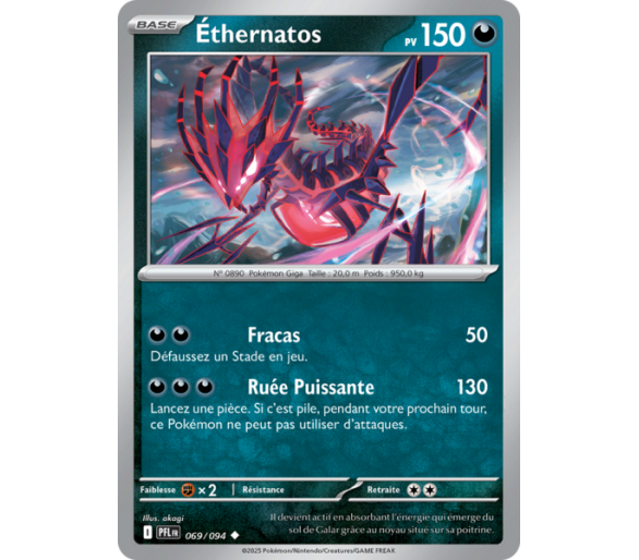 Éthernatos Pv 150 069/094 - Carte Peu Commune Reverse - Méga-Évolution Flammes Fantasmagoriques