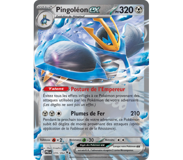 Pingoléon-ex Pv 320 070/094 - Carte Double Rare - Méga-Évolution Flammes Fantasmagoriques