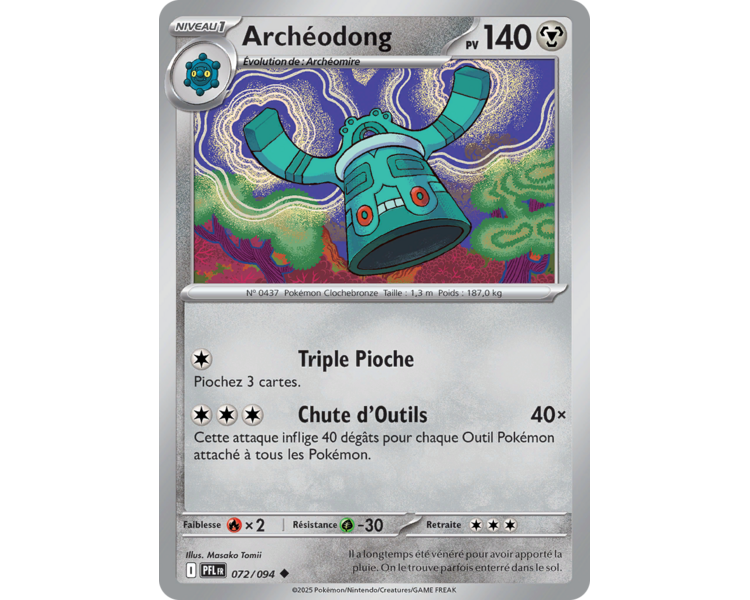 Archéodong Pv 140 072/094 - Carte Peu Commune Reverse - Méga-Évolution Flammes Fantasmagoriques