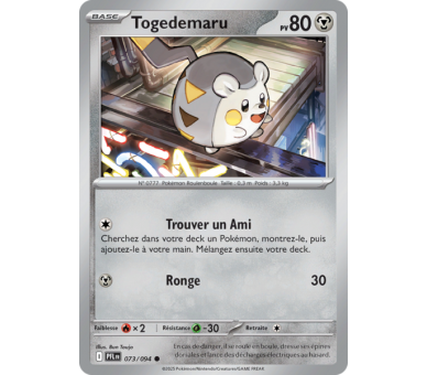 Togedemaru Pv 80 73/094 - Carte Commune Reverse - Méga-Évolution Flammes Fantasmagoriques