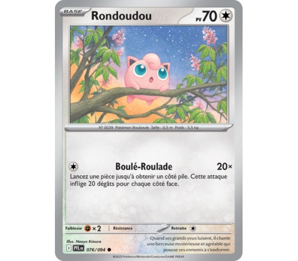 Rondoudou Pv 70 76/094 - Carte Commune Reverse - Méga-Évolution Flammes Fantasmagoriques